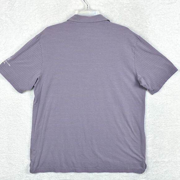 Peter Millar Mens L Seaside Wash Purple Striped Embroidered Preppy Golf Polo - Picture 4 of 9